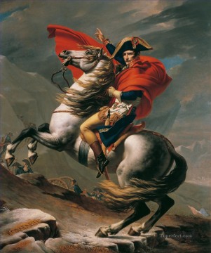  Leon Obras - Bonaparte Calma sobre un corcel ardiente cruzando los Alpes Napoleón Jacques Louis David